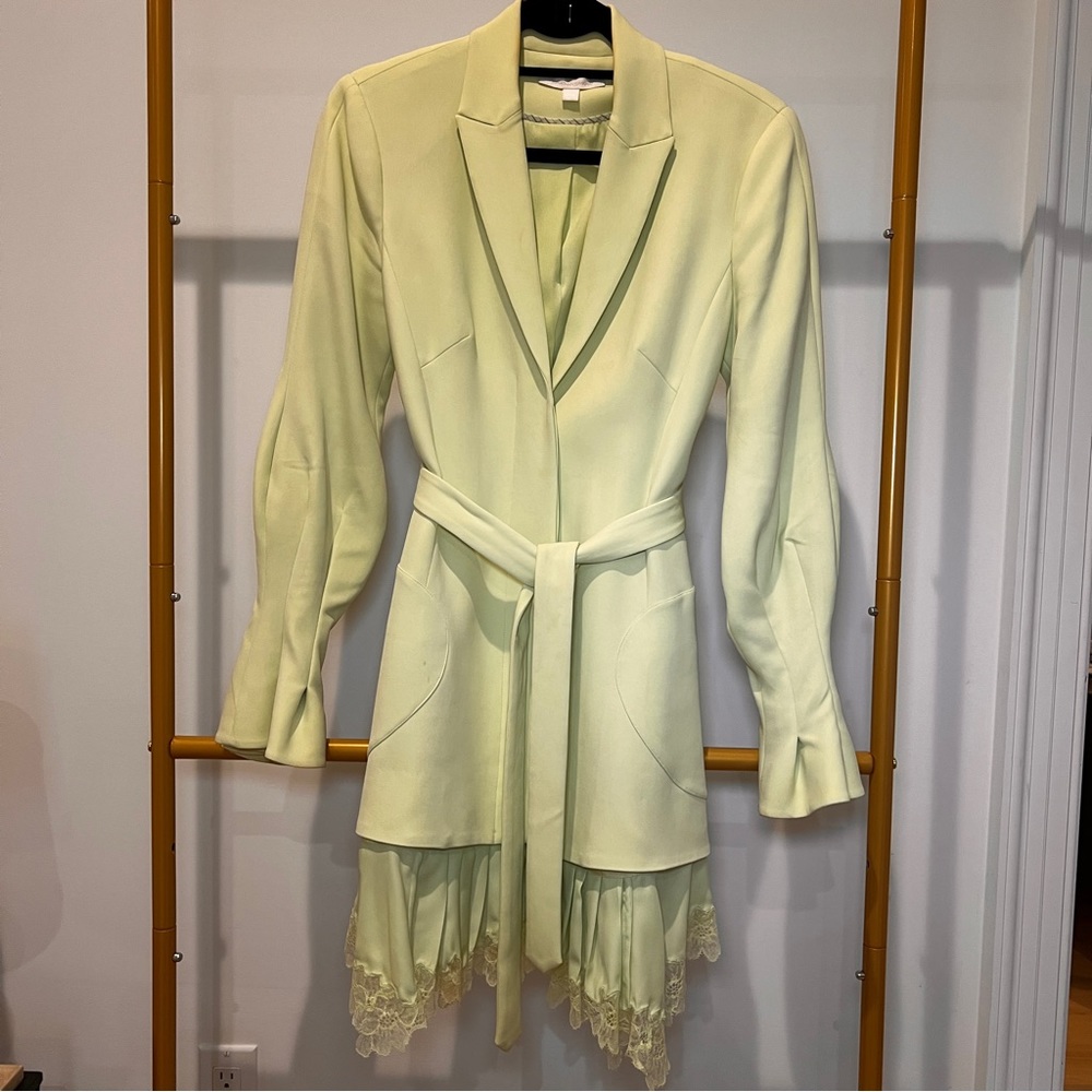 JONATHAN SIMKHAI
Victoria Lace-Trimmed Blazer Dress Green-Lt